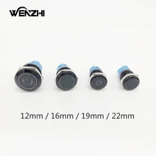 

Black Metal Push Button Start Stop Power On Off Momentary Switch LED Backlit With Fixation 12 220 V Connected Electrical Outlets
