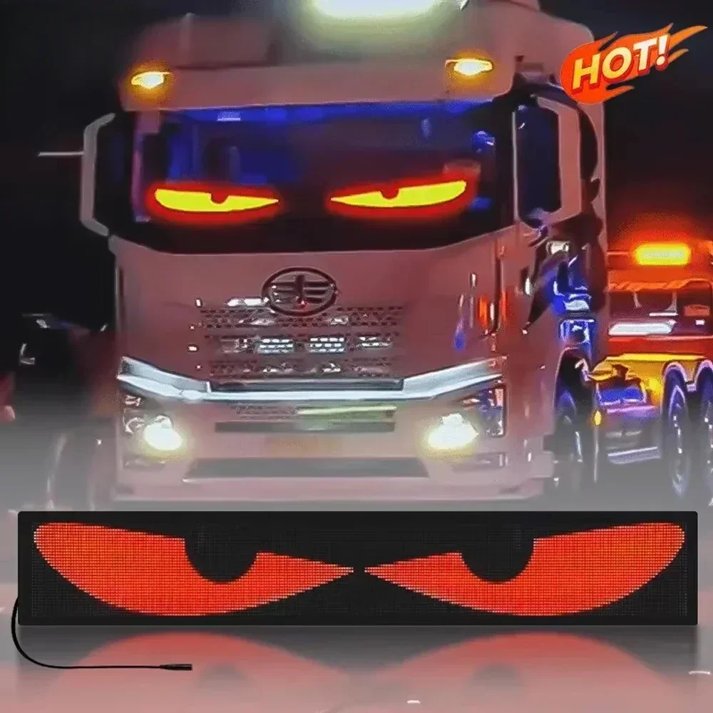 LED Truck Car Devil Eye Light APP Remote Control Screen Lights Custom Text Animation Pattern Lighting Display Board Windshield