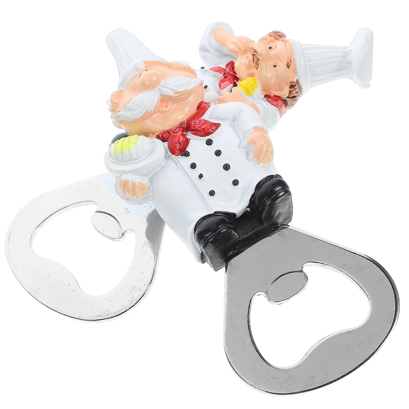 

2pcs Chef Opener for Bottle Opener Cartoon Resin Craft Bottle Opener And Refrigerator Magnet Decoration