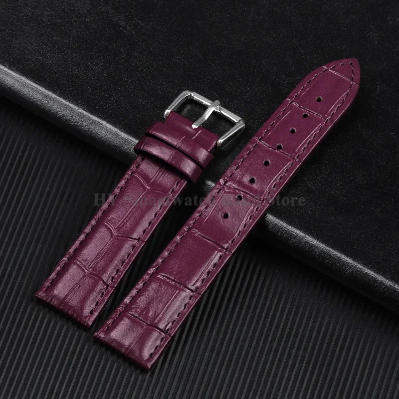 Waterproof Leather Sport Watch Band with Pin Clasp