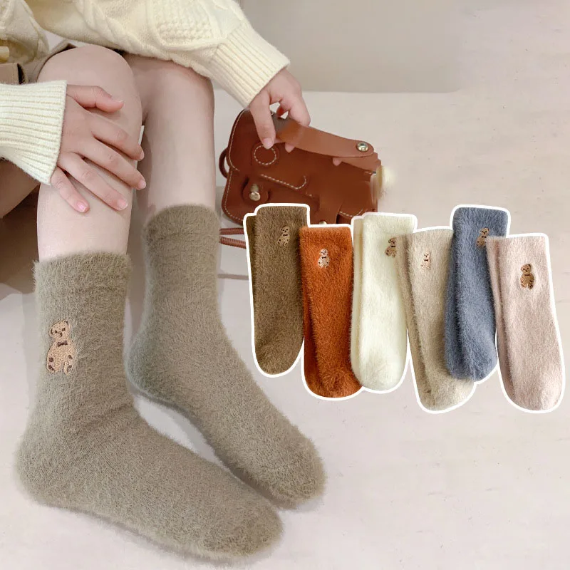 

Winter Plush Baby Socks Cute Bear Knit Baby Socks Thick Warm Socks For Kids Boys Baby Socks Girl New Born Children Socks