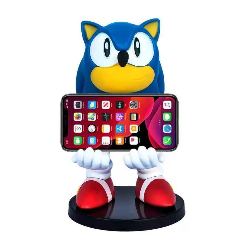 18 Cm Sonic The Hedgehog Mobile Phone Holder Cartoon High-value Creative Hand-made Suitable for Ps4 Ps5 Handle Doll Decoration