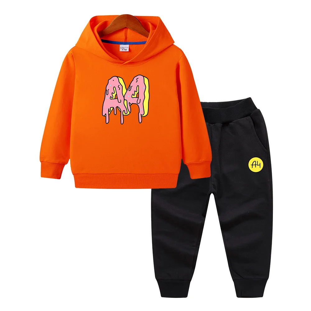 Hoodie Pants Suit Summer A4 Merch Child Donuts print Boy Girl Sweatshirt Tops Merch A4 Casual Quality kids Baby Clothing kids hoodie sweatshirts