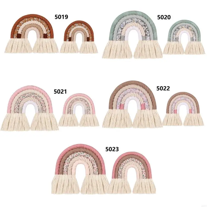 J0PF Woven Rainbow Wall Hanging Party Supplies Baby Room Nursery Classroom Home Gift