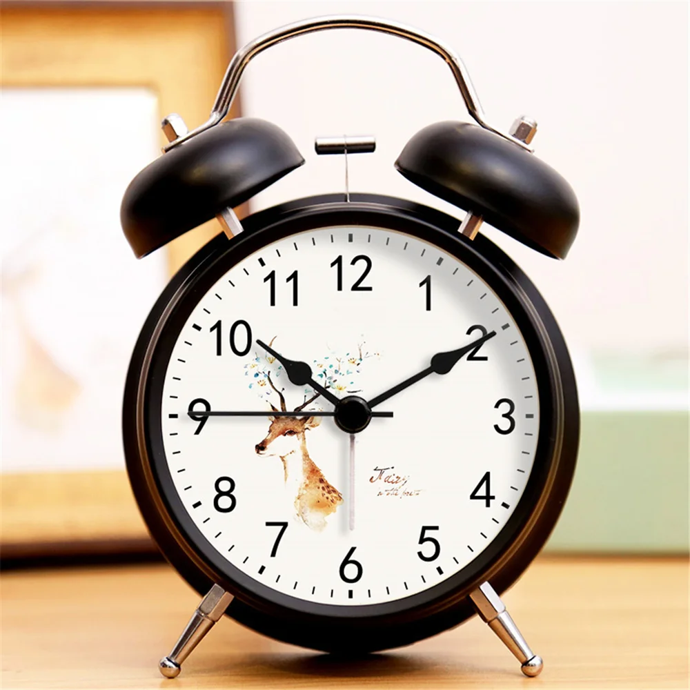 4-inch-Metal-Shell-Alarm-Clock-Cute-Animal-Pattern-Table-Clock-Home ...