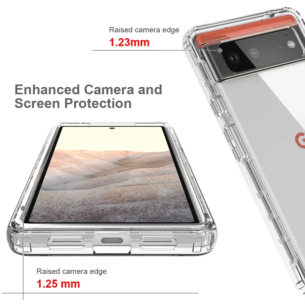 Clear Dual-Layer Shockproof TPU/PC Shell with Candy Color Design