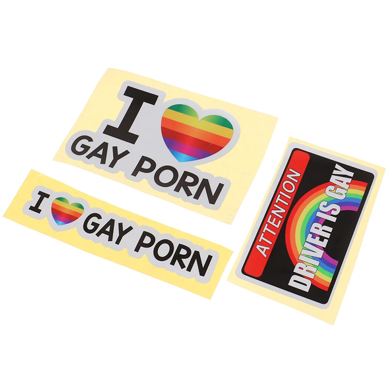 Reflective I Love Gay Porn Humorous Car Decal Sticker