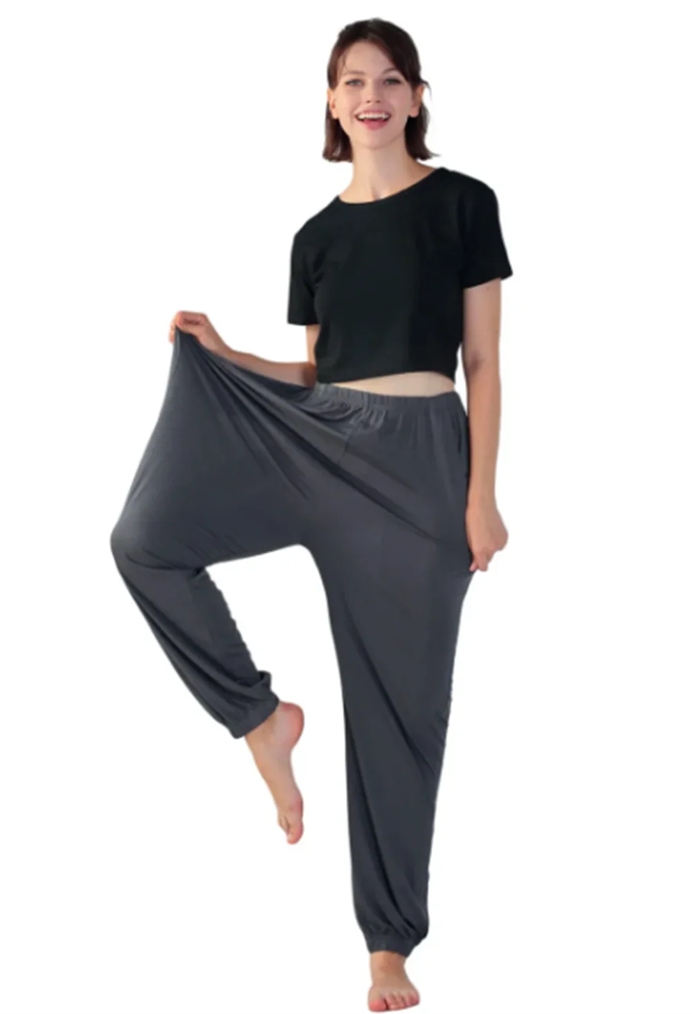 Plus Size, dehnbare, atmungsaktive Hose mit weitem Bein, weiche, bequeme Alltagshose, für Fitness, Yoga, Outdoor, Jogger, M, L, XL, 3XL, Insektenschutz – Detail 18