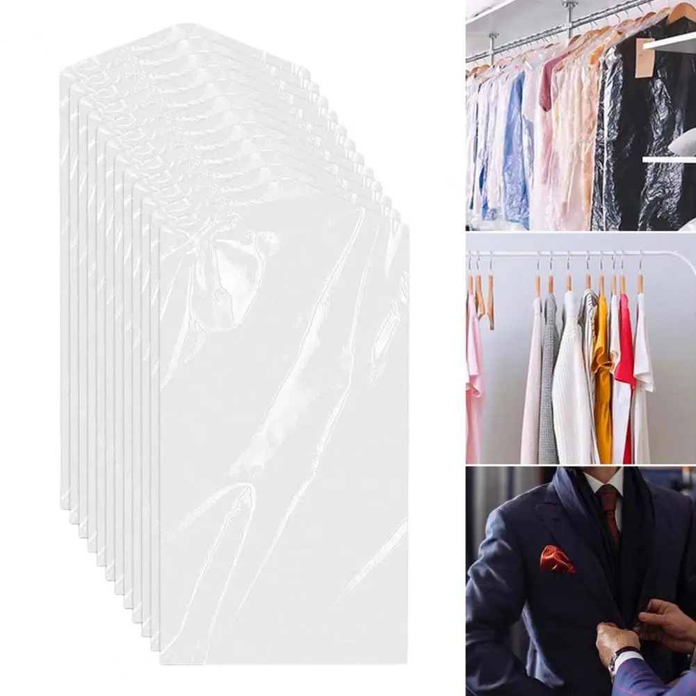Garment Transport Bag Plastic Dry Bags for Garment Storage at Home Travel Moving 50 Pcs Dust-proof Hanging Bags for Dry Cleaner 4
