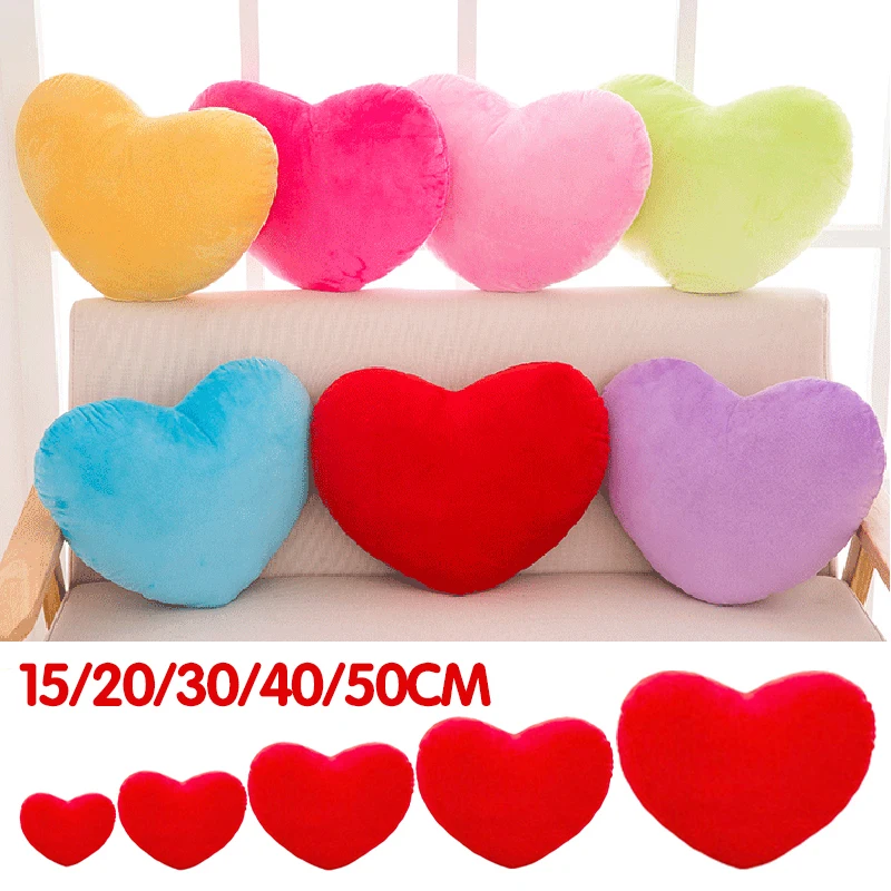 Cute Heart Shaped Pillow Soft Plush Throw Pillows Living Room Decor Valentines Day Wedding Gifts Love Pillow Heart Sofa Cushion 6