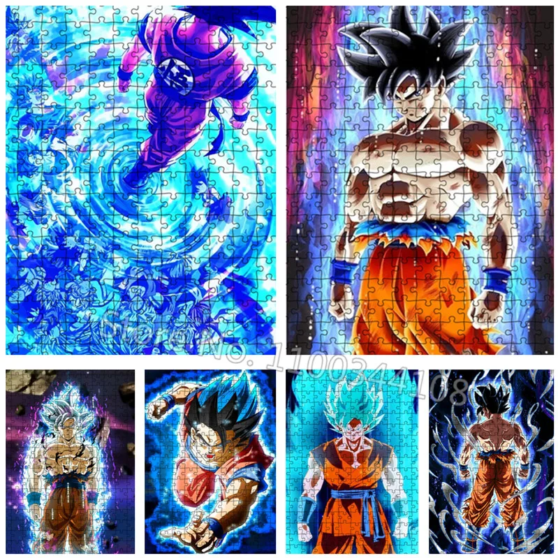 Super saiyan quebra-cabeças dragon ball puzzle 300/500/1000 peça