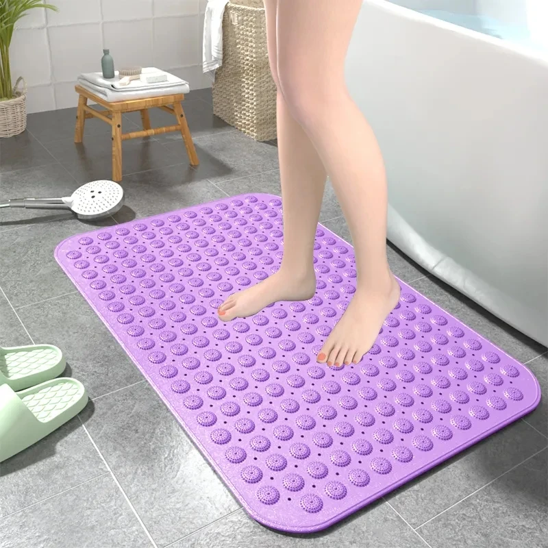 

Экологически чистый коврик для душа из ПВХ, однотонный водонепроницаемый Противоскользящий коврик для ванной, напольный коврик для душевой кабины, домашний мягкий прочный коврик