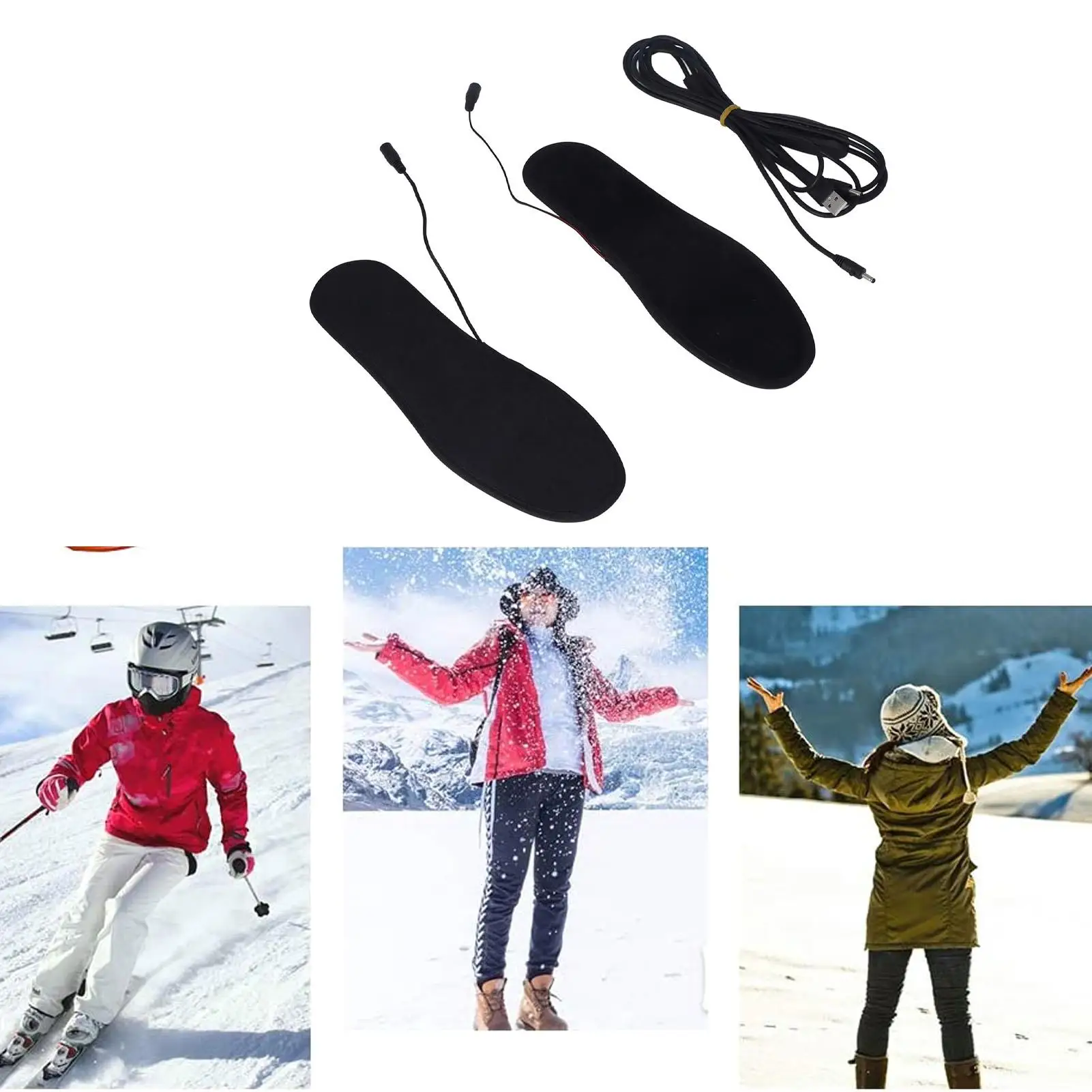 Adjustable USB Heated Insole: Winter EVA Warm Shoe Insert for Outdoor Hiking-Cuttable, 5V, Unisex