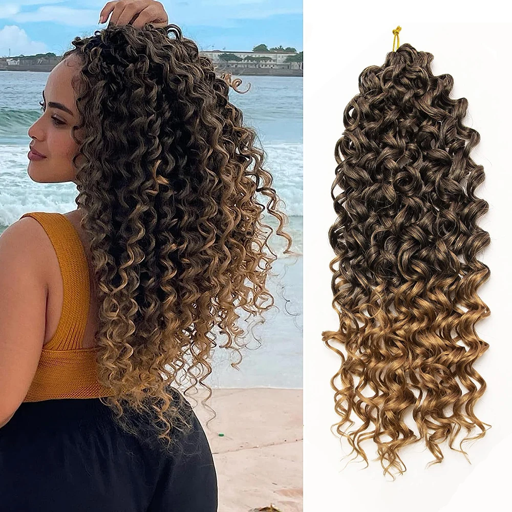 1Pack Curl Crochet Hair 18 Inch GOGO Wave Hair Water Wave Synthetic Braiding Hair Extensions, Curly Crochet For Black Women велорюкзак deuter gogo 25 л black 2020 21 3820021 7000