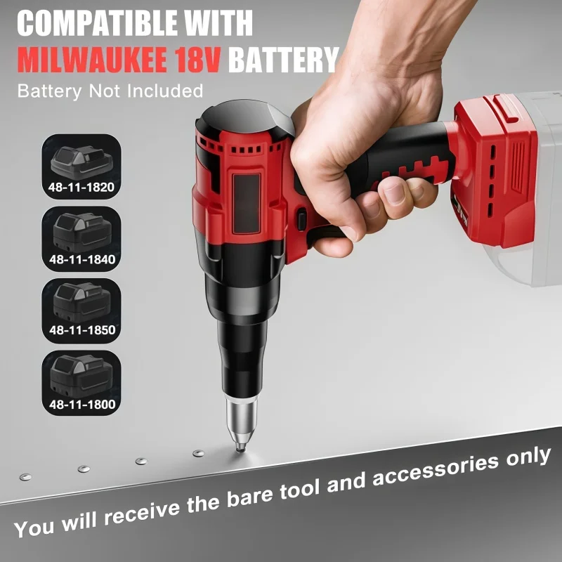 For Milwaukee M18 Battery Brushless Electric Rivet Nut Gun for Aluminum/ Stainle
