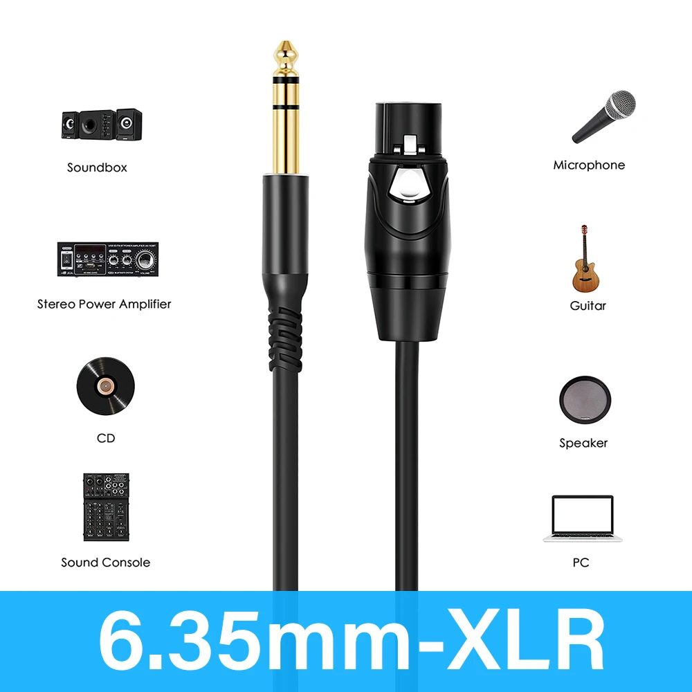 Premium 1/4 Inch TRS to XLR Female Balanced Audio Cable for Professional Instruments and Studio Equipment