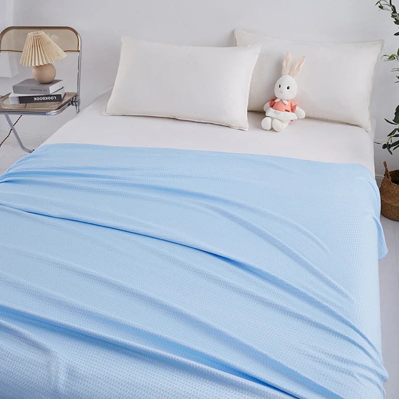 100% Bamboo Fiber Air Condition Quilt Thin Diamond Grid Lightweight Breathable Summer Blanket Soft Skin-friendly Summer Duvet 2