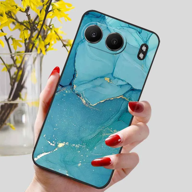 Elegant Black Marble TPU Soft Phone Cover - Fashionable Silicon Back Protector