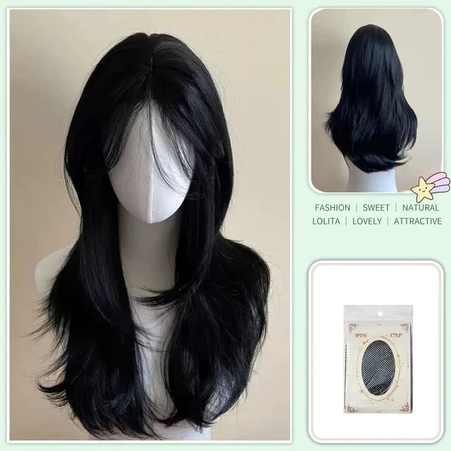 Perruque noire femme bandeau corps ondulé Rose filet à cheveux modèles en frange française haute qualité Simulation cheveux synthétique perruque 1