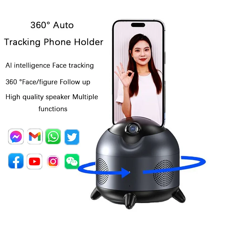 Support De Téléphone Rotatif À 360 Degrés Avec Suivi Automatique Du Visage,  Plate-forme De Prise De Vue Intelligente, Trépied Mobile Pour Diffusion