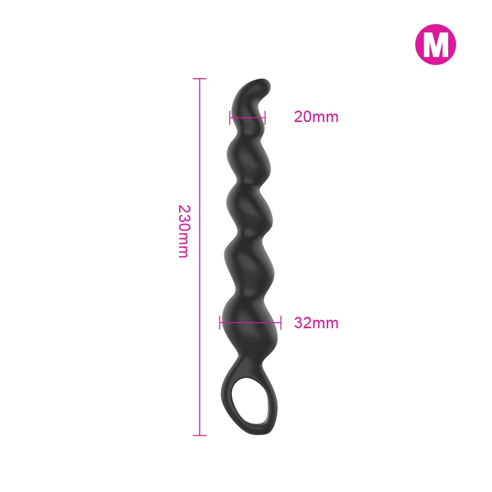 Anello di trazione Palline anali lunghe Giocattoli sessuali per donne Uomini Giocattolo erotico Butt Plug 23cm/28cm Ano Cortile Perline Adulti_voghion.com