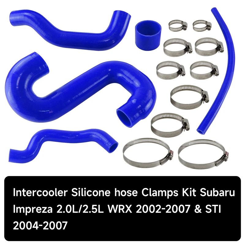 Kit Fascette Stringitubo In Silicone Intercooler Per Subaru Impreza 2.0L/2.5L Wrx 2002-2007 E Sti 2004-2007 Nero/Blu/Rosso