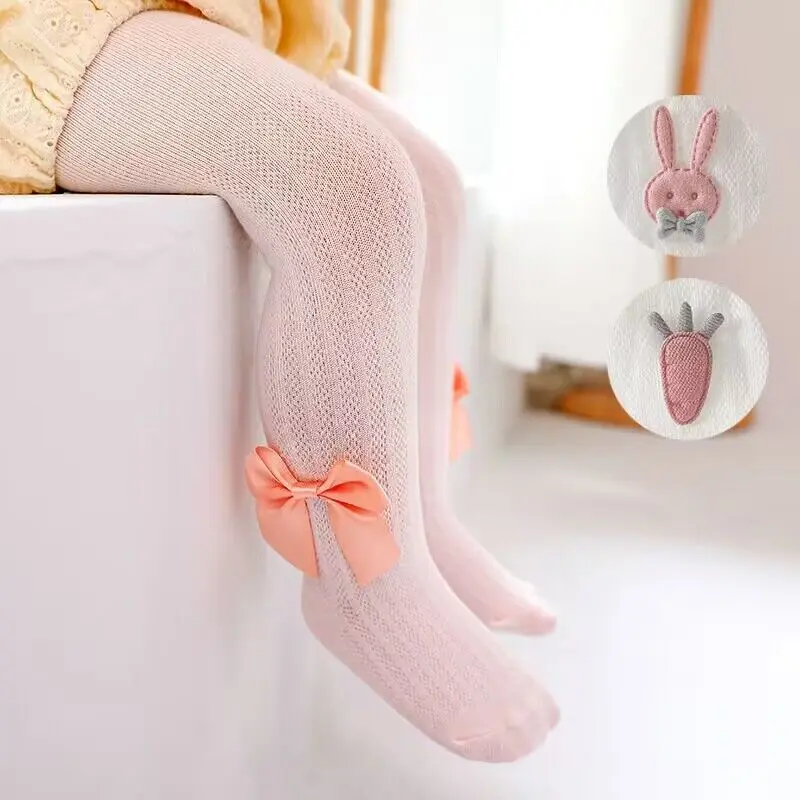 

Amazon cross-border girl mosquito-proof pantyhose summer mesh thin cotton bow baby baby leggings.