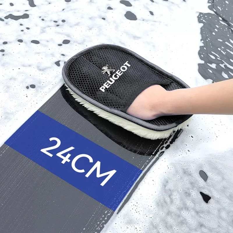 Car Accessories Wash Glove Wool Soft Polish Cleaning Brush Tools for Peugeot 408 4008 308 3008 5008 508 106 208 301 407 108 1Pcs