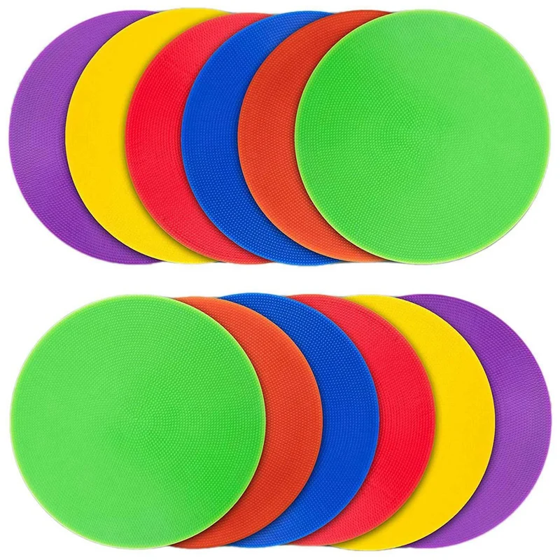 

60Pcs Colored Spot Marker Non-Slip Agility Markers Flat Cones Dots For Football Basketball Training Dance Practice