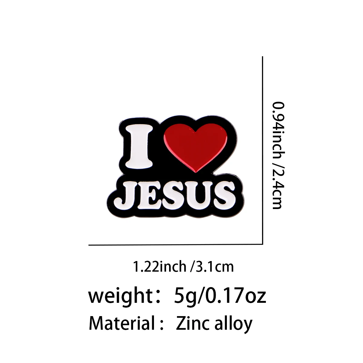 Inspirational 'Jesus Loves You' Enamel Pin - Faith-Driven Custom Brooch for Clothing & Accessories