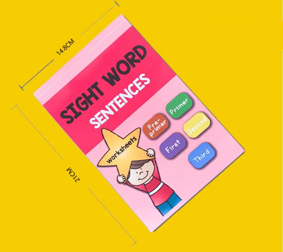 225 Pages/Book Educational Toys Children Learn English Homework Sight Word Sentence Interactive Phonics Practice Workbook 2