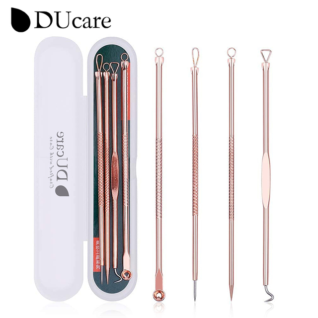 Makeup Tools 4PCS Acne Blackhead Removal Needles Gold Stainless Steel Pimple Spot Extractor Cleanser Face Clean Care Tool
