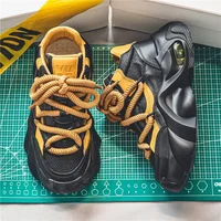 Chaopai Men's Shoes 2024 Spring and Autumn Season New Versatile Casual Thick Sole Korean Fashion Dad Shoes 1