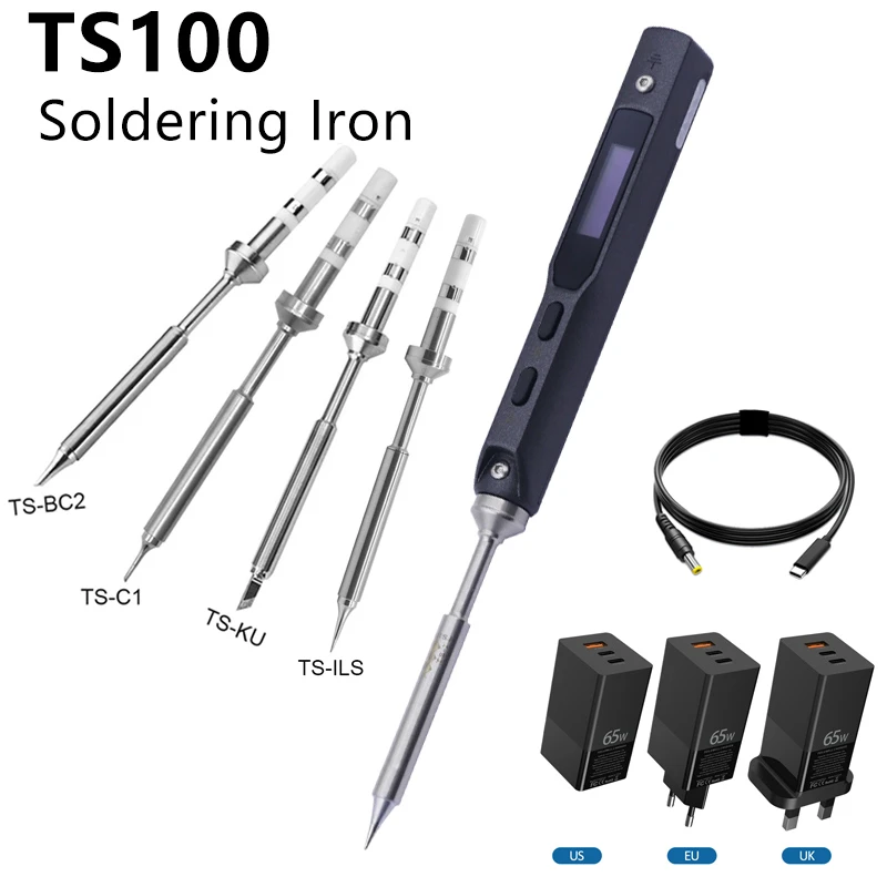 Electric Soldering Iron Station | Soldering Iron 20v | Ts100 Power Supply |  Ts100 Cable - Electric Soldering Irons - Aliexpress