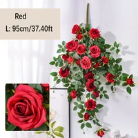 Artificial Sweetheart Roses Vine Silk Flowers Rattan