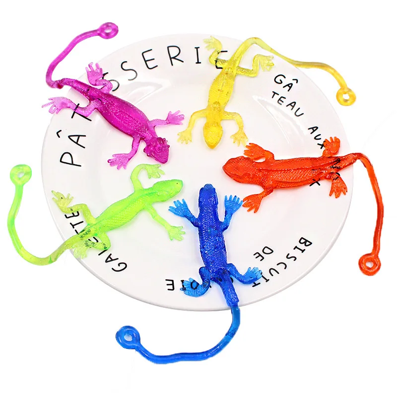 Multi-color Stretchy Sticky Toys Funny Sticky Lizard Animals Hand Toys Kids Party Favors Gadgets Gag Toy 5/10PCS sticky toys