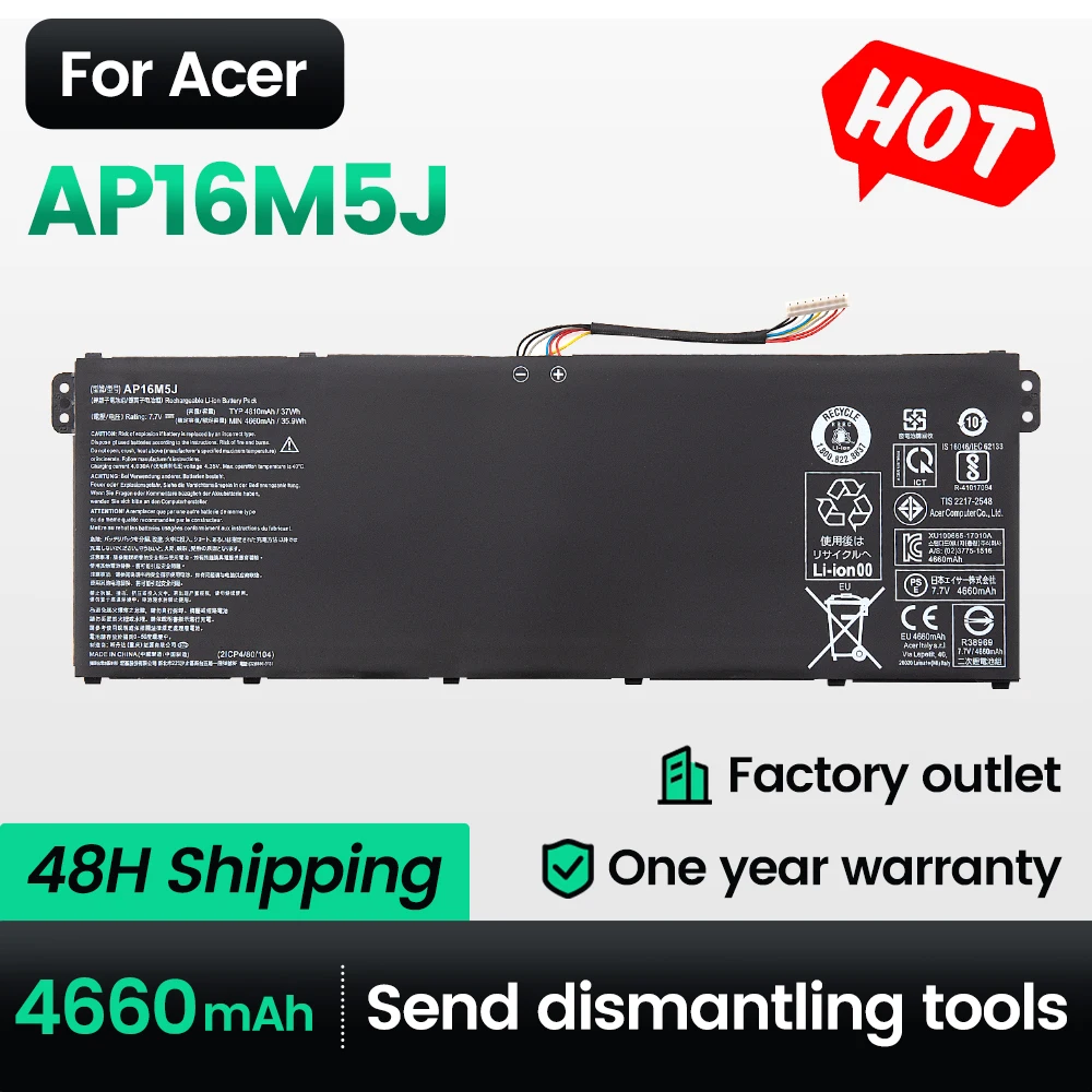 High-Capacity 37WH Laptop Battery Replacement for Acer Aspire and Extensa Series