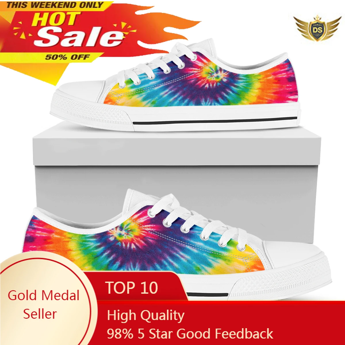 Rainbow Tie Dye White Black Canvas Shoes Lazy Shoes Student Cloth Shoes Womens Flats Breath Comfort Sneakers Women