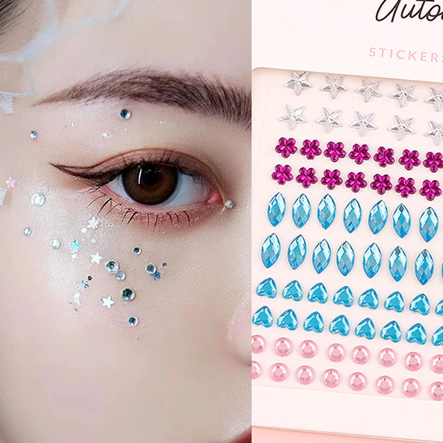 Acrylic Diamond Face Sticker Eye Makeup Products Body Art Star Diamond Face  Stickers DIY Exquisite Festival Decor Cosmetic - AliExpress