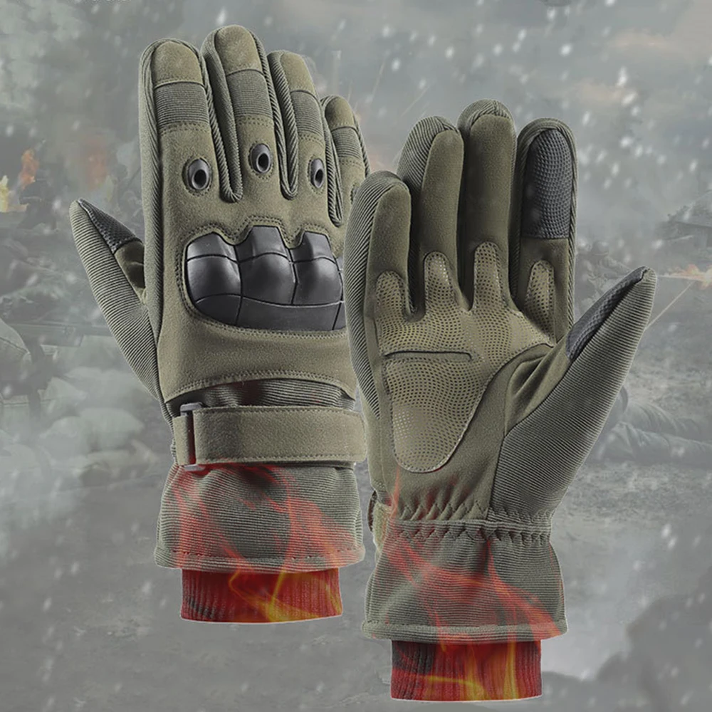 Motorcycle Gloves Winter Cold-proof Full Finger Military Outdoor Sport Black Motocross