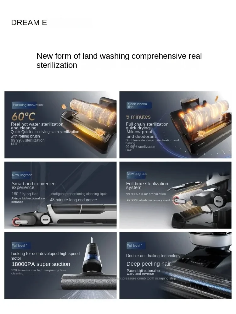 DREAME H30 Ultra Floor Washer Hot Wash, Dry, Remove Bacteria, Suction, Mop and Wash One Household Appliance Flat Lying Version 3
