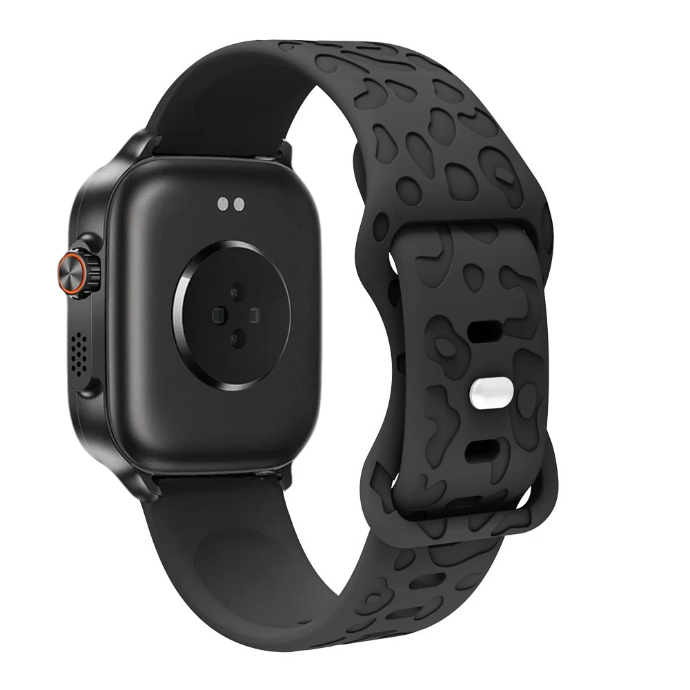 Leopard Engraved Sport Silicone Replacement Strap - 22mm Band
