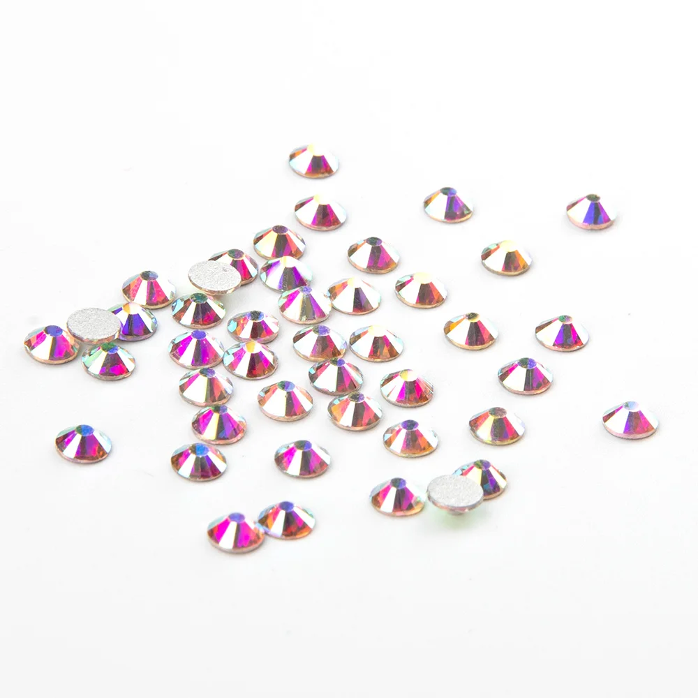 

10 Bags/Lot SS20 AB Color Glitter Crystal Flatback Non Hot Fix Rhinestone Glue on Strass for Nail Face Gems Clothing Dress Decor