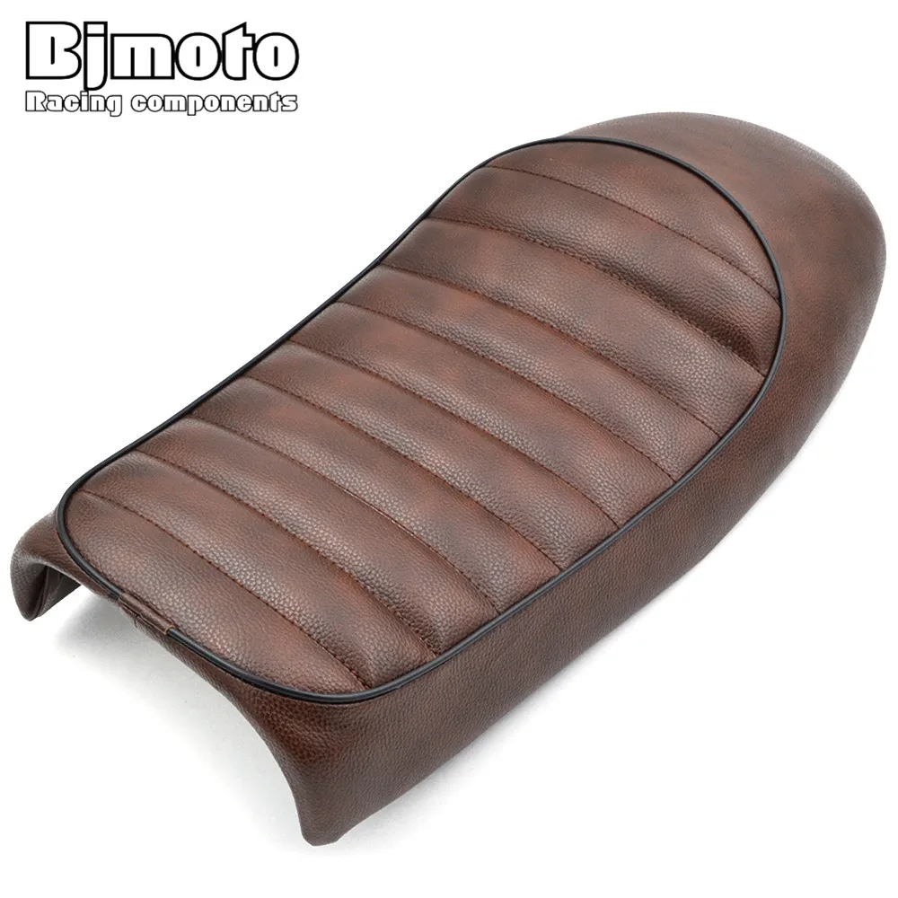 Винтажное винтажное сиденье BJMOTO коричневого цвета для Кафе Racer GN CB200 CB350 CB500 CB750 SR400