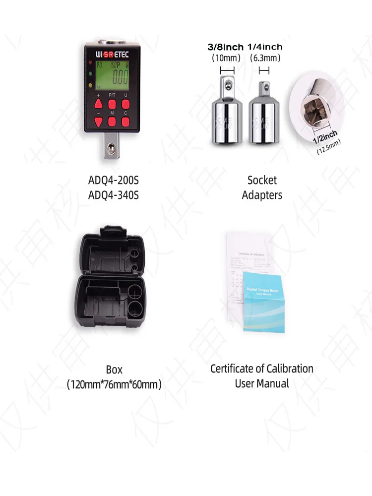 Digital Torque Meter 0.1-340 N.m Adjustable Torque Wrench Adapter Repair Tools