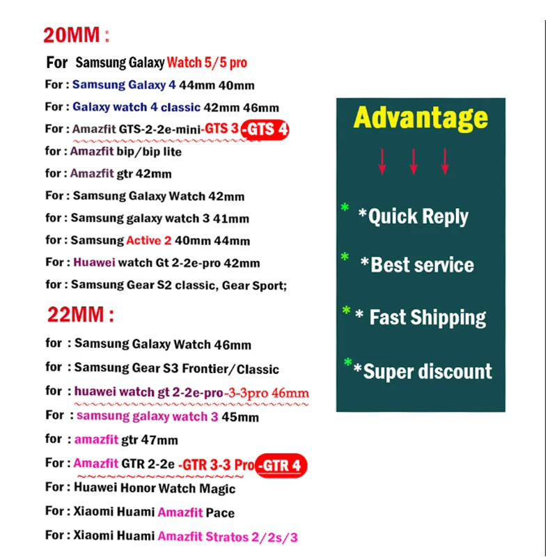 Cinturino stampato da donna per Samsung Galaxy Watch 5 pro/4/Classic Silicone Sport 22/20mm Bracciale Huawei/amazfit GTR-GTS-4-3-2e cinturino_voghion.com