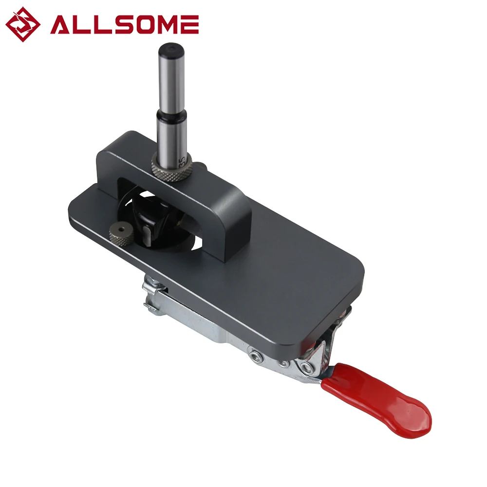 

Woodworking Hole Drilling Guide Locator 35mm Hinge Boring Jig with Fixture Aluminum Alloy Hole Opener Template Door Cabinets