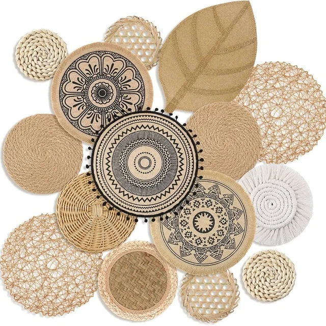 Nordic Macrame Wall Art Set - 3D Boho Partition Decor with Wood Beads