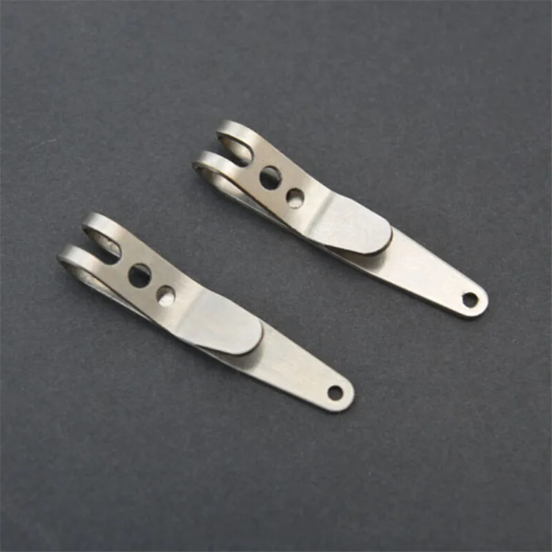 2 Pcs Outdoor Mini Pocket Clip Buckle Small Hiking Clip Hook Stainless Steel Carry Pocket Clip Fastener EDC Carabiner