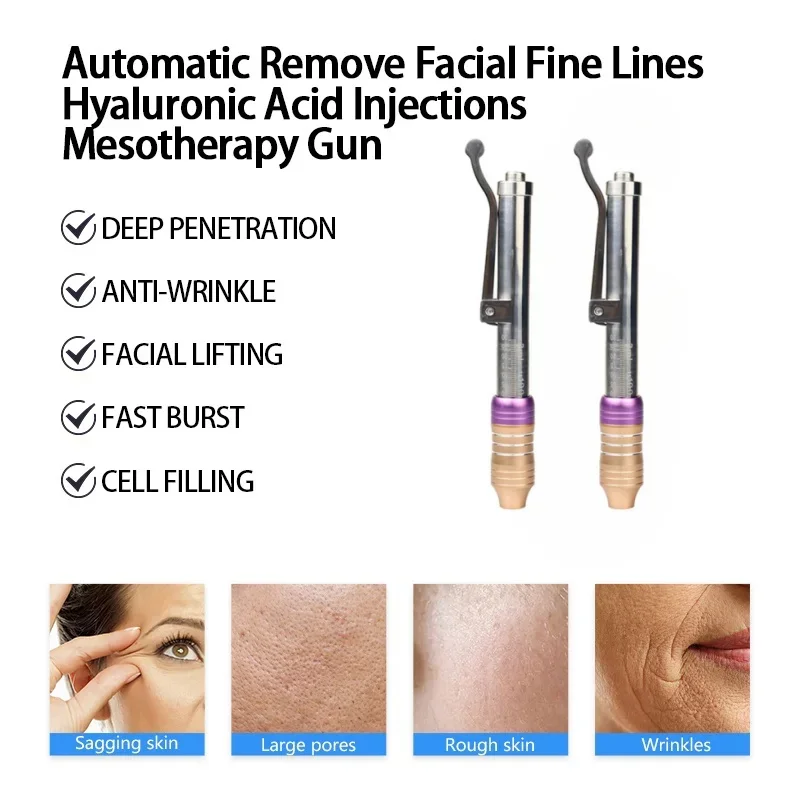 0.3 ML Hyaluronic Injection Pen Massage Atomizer Pen Kit High Pressure Acid Micro Guns Anti Wrinkle Water Syringe Adjustable